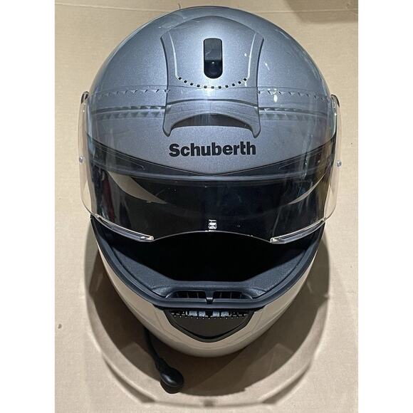 Used Schuberth C3 Helmet Silver Size 55 Small & Cardo Bluetooth® SRC-SYSTEM